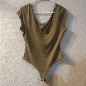 Universal Thread wide neck Tan Bodysuit size small